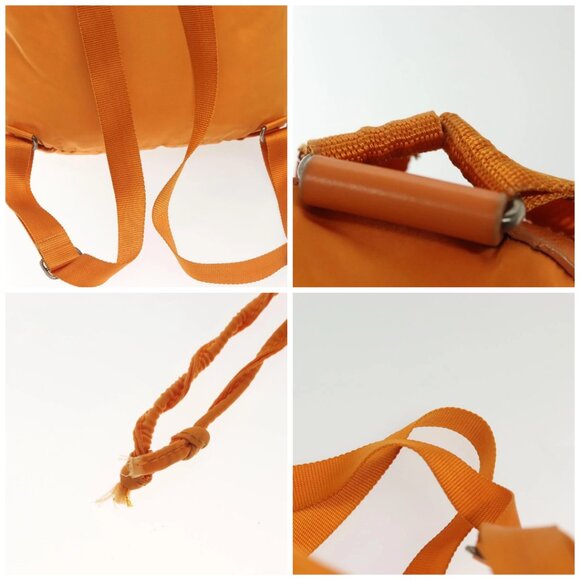 PRADA Backpack Nylon Orange Silver Auth 140110 - Picture 15 of 16